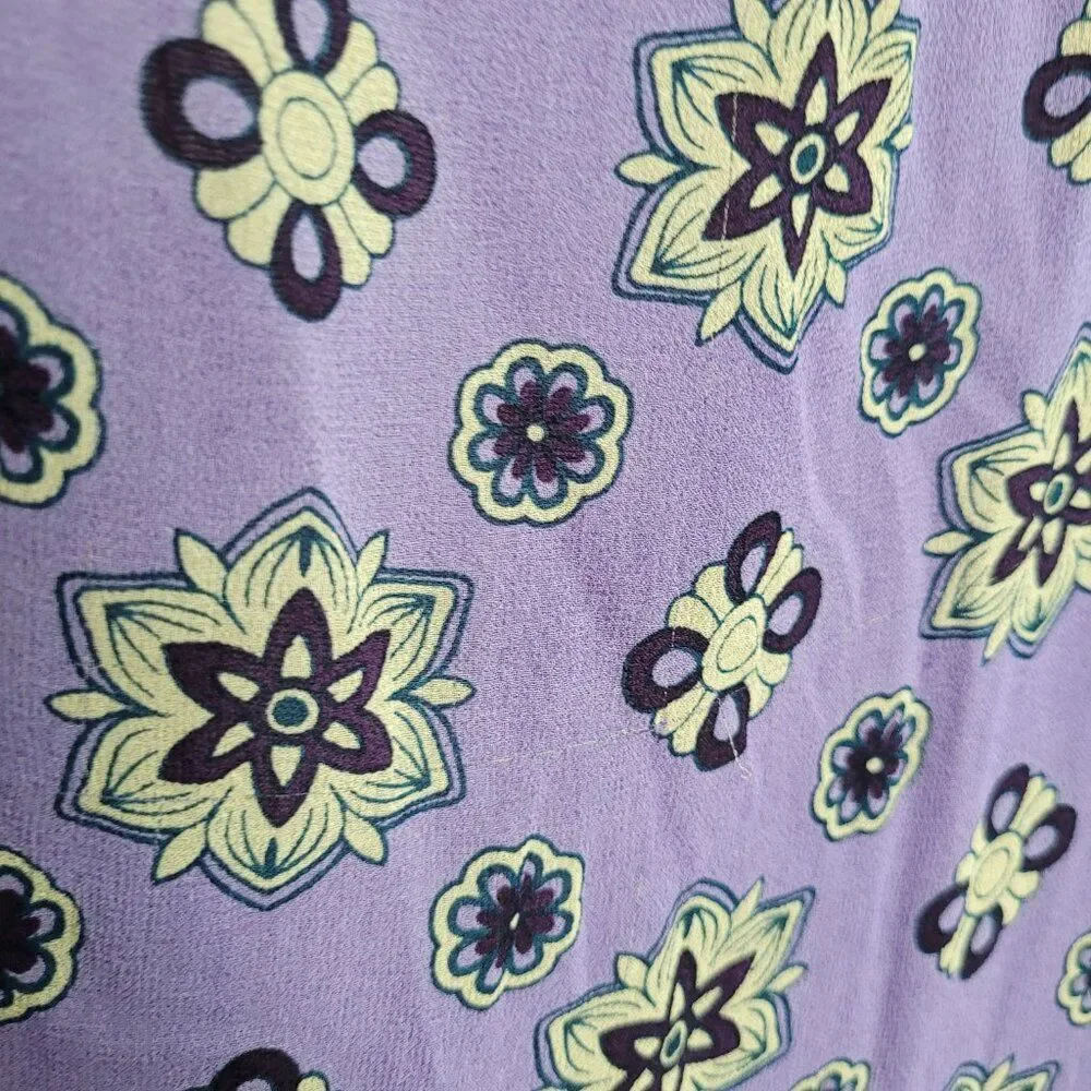 Purple green paisley mixed print long artsy scarf boho